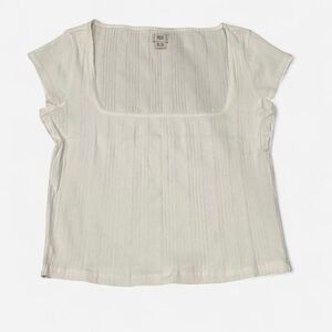 BDG White Ribbed Cap Sleeve Shirt - Sz XL